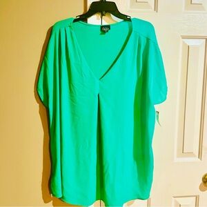 Gorgeous Simply Emma, Classy Green Detailed Summer Top.  Stay right on point .
